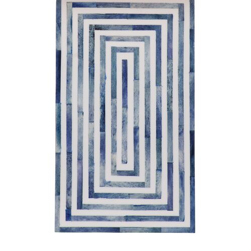 Cypress Bone Inlay Table Lamp, Blue/White 7 Cypress Bone Inlay Table Lamp, Blue/White