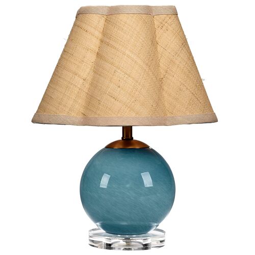 Dottie Glass Mini Table Lamp w/ Scallop Shade 1 Dottie Glass Mini Table Lamp w/ Scallop Shade