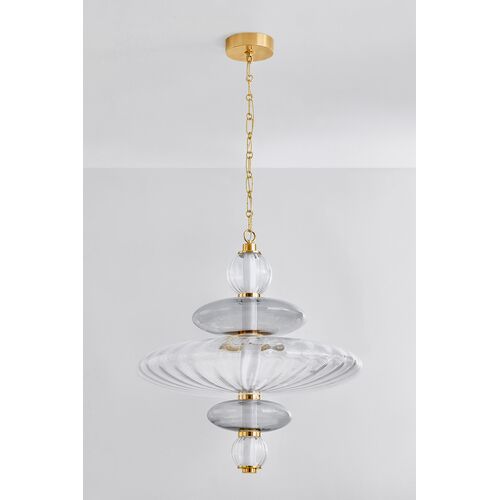 Zeke Pendant, Clear Optic/Smoked Glass 2 Zeke Pendant, Clear Optic/Smoked Glass