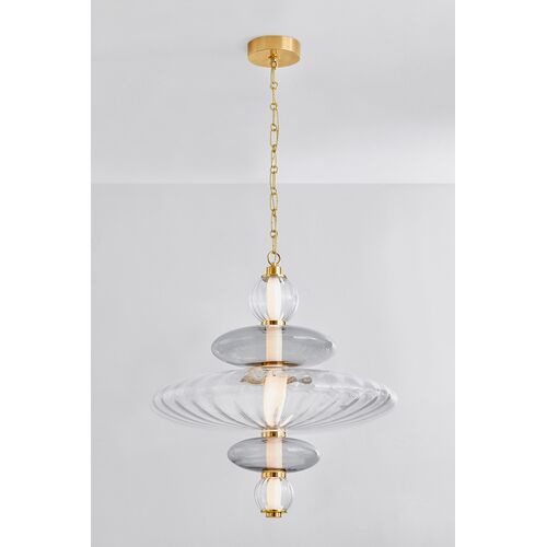 Zeke Pendant, Clear Optic/Smoked Glass 3 Zeke Pendant, Clear Optic/Smoked Glass