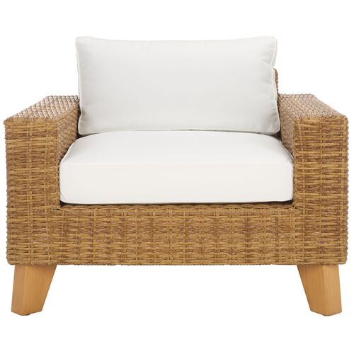 Aelwyn Outdoor Wicker Chair, Natural/White 2 Aelwyn Outdoor Wicker Chair, Natural/White