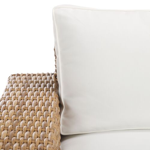 Aelwyn Outdoor Wicker Chair, Natural/White 4 Aelwyn Outdoor Wicker Chair, Natural/White