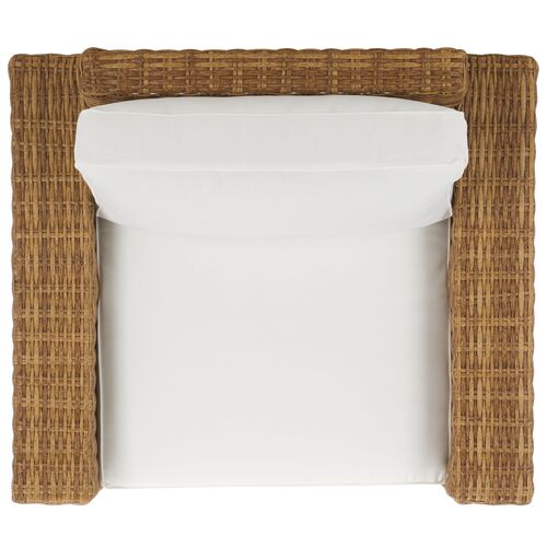 Aelwyn Outdoor Wicker Chair, Natural/White 6 Aelwyn Outdoor Wicker Chair, Natural/White