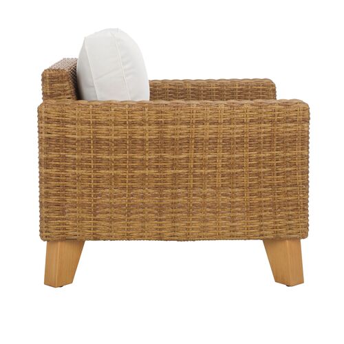 Aelwyn Outdoor Wicker Chair, Natural/White 7 Aelwyn Outdoor Wicker Chair, Natural/White