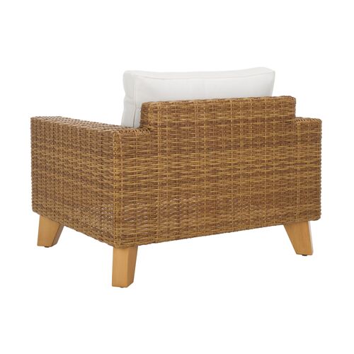 Aelwyn Outdoor Wicker Chair, Natural/White 8 Aelwyn Outdoor Wicker Chair, Natural/White