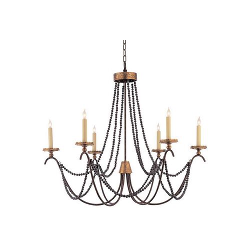Marigot Chandelier, Hand Painted Rust Finish 1 Marigot Chandelier, Hand Painted Rust Finish