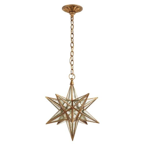 Moravian Star Medium Lantern, Gilded Iron 2 Moravian Star Medium Lantern, Gilded Iron