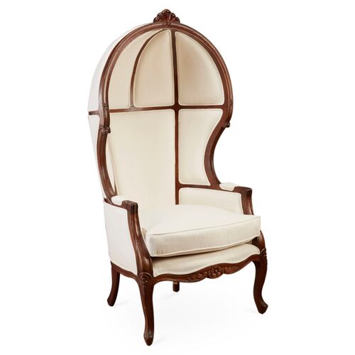 Mirabel Canopy Chair, Off-White Linen 1 Mirabel Canopy Chair, Off-White Linen