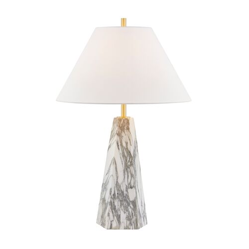 Edie 30" Marble Table Lamp, Gray/Aged Brass 2 Edie 30" Marble Table Lamp, Gray/Aged Brass