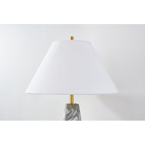 Edie 30" Marble Table Lamp, Gray/Aged Brass 6 Edie 30" Marble Table Lamp, Gray/Aged Brass