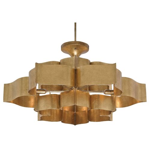 Grand Lotus Large Chandelier, Antique Gold Leaf 1 Grand Lotus Large Chandelier, Antique Gold Leaf