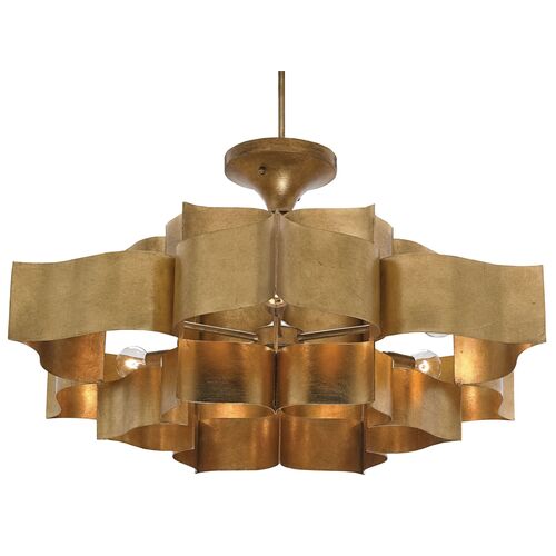Grand Lotus Large Chandelier, Antique Gold Leaf 2 Grand Lotus Large Chandelier, Antique Gold Leaf