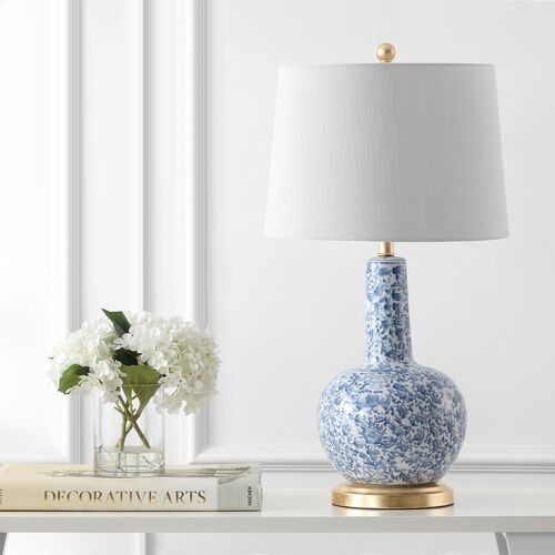 Leonora Table Lamp, Blue/White 2 Leonora Table Lamp, Blue/White