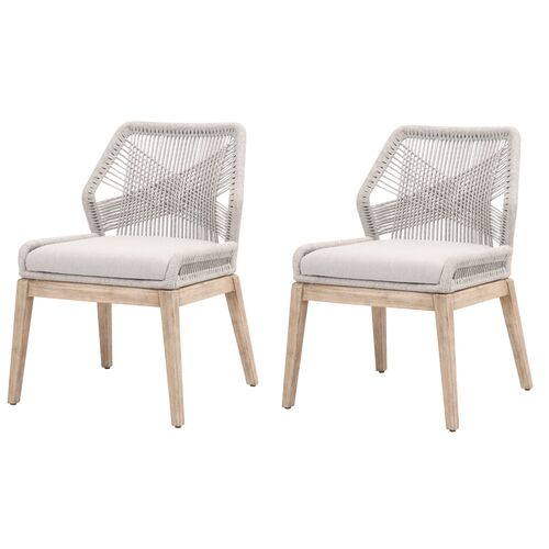 S/2 Easton Rope Side Chairs, Taupe/Pumice 1 S/2 Easton Rope Side Chairs, Taupe/Pumice