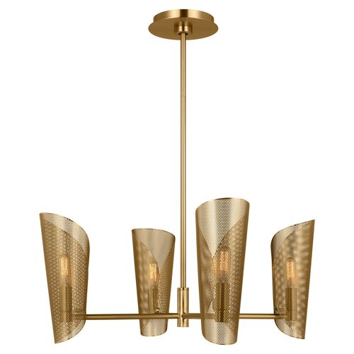 Plivot Chandelier, Burnished Brass 1 Plivot Chandelier, Burnished Brass