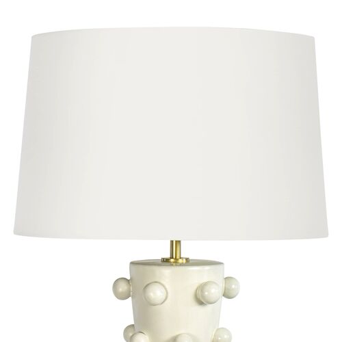 Pom Pom Ceramic Table Lamp, White 5 Pom Pom Ceramic Table Lamp, White