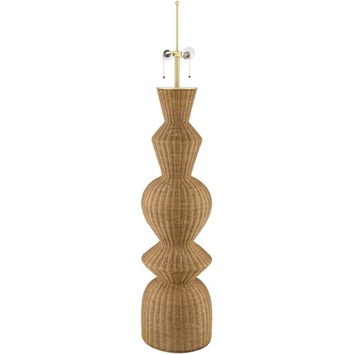 Junessa Geometric Rattan Floor Lamp, Natural 2 Junessa Geometric Rattan Floor Lamp, Natural
