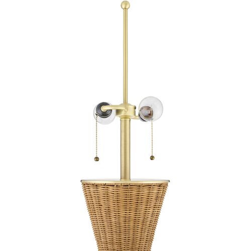 Junessa Geometric Rattan Floor Lamp, Natural 3 Junessa Geometric Rattan Floor Lamp, Natural
