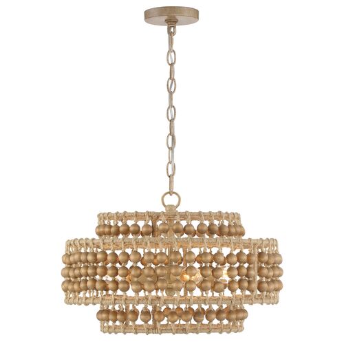 Silas 3-Light Beaded Chandelier, Natural Jute 10 Silas 3-Light Beaded Chandelier, Natural Jute