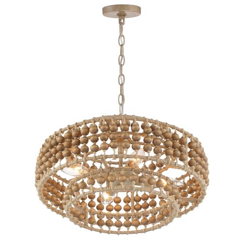 Silas 3-Light Beaded Chandelier, Natural Jute 11 Silas 3-Light Beaded Chandelier, Natural Jute