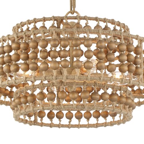 Silas 3-Light Beaded Chandelier, Natural Jute 14 Silas 3-Light Beaded Chandelier, Natural Jute
