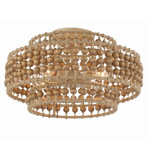 Silas 4 Light Beaded Semi Flush Mount, Natural Jute 1 Silas 4 Light Beaded Semi Flush Mount, Natural Jute