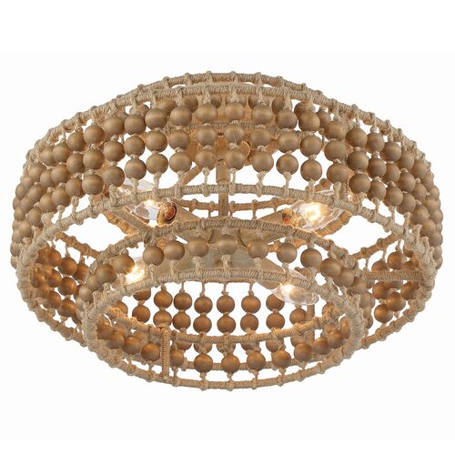Silas 4 Light Beaded Semi Flush Mount, Natural Jute 2 Silas 4 Light Beaded Semi Flush Mount, Natural Jute