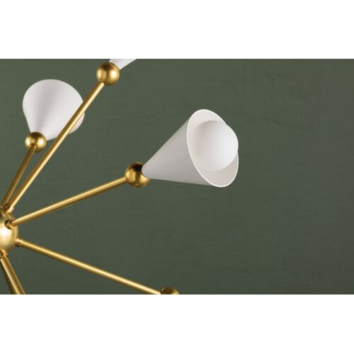 Hikari 12-Light Sputnik Chandelier, Aged Brass/Soft White 10 Hikari 12-Light Sputnik Chandelier, Aged Brass/Soft White