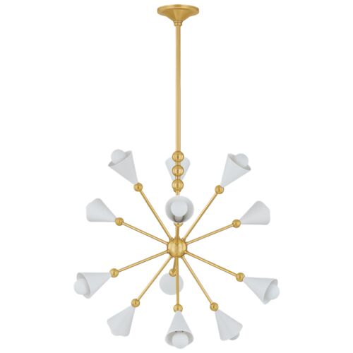 Hikari 12-Light Sputnik Chandelier, Aged Brass/Soft White 3 Hikari 12-Light Sputnik Chandelier, Aged Brass/Soft White