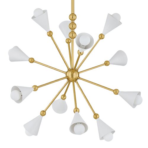 Hikari 12-Light Sputnik Chandelier, Aged Brass/Soft White 4 Hikari 12-Light Sputnik Chandelier, Aged Brass/Soft White