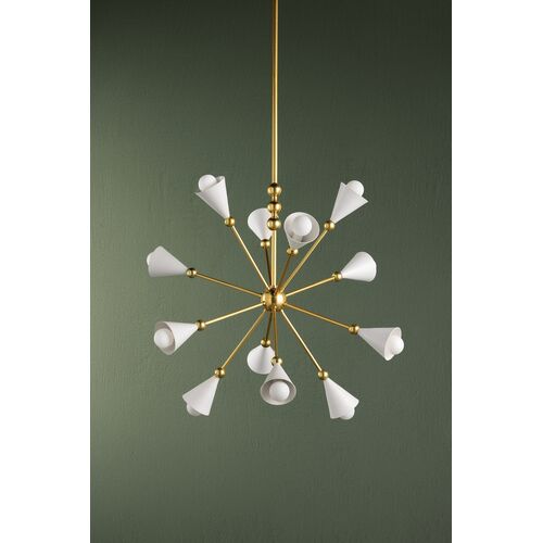 Hikari 12-Light Sputnik Chandelier, Aged Brass/Soft White 5 Hikari 12-Light Sputnik Chandelier, Aged Brass/Soft White