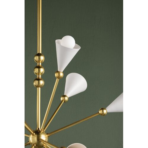 Hikari 12-Light Sputnik Chandelier, Aged Brass/Soft White 7 Hikari 12-Light Sputnik Chandelier, Aged Brass/Soft White
