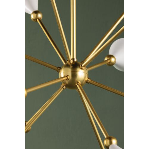 Hikari 12-Light Sputnik Chandelier, Aged Brass/Soft White 8 Hikari 12-Light Sputnik Chandelier, Aged Brass/Soft White