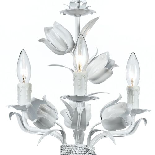 Amour 3-Light Chandelier, White 3 Amour 3-Light Chandelier, White