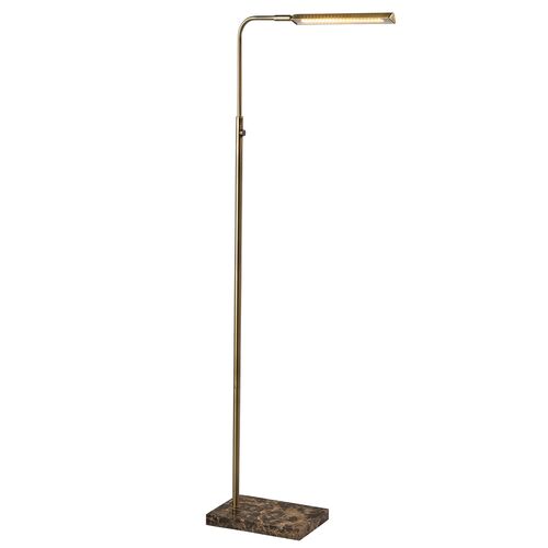 Aiden LED Floor Lamp, Antique Brass/Brown Marble 1 Aiden LED Floor Lamp, Antique Brass/Brown Marble