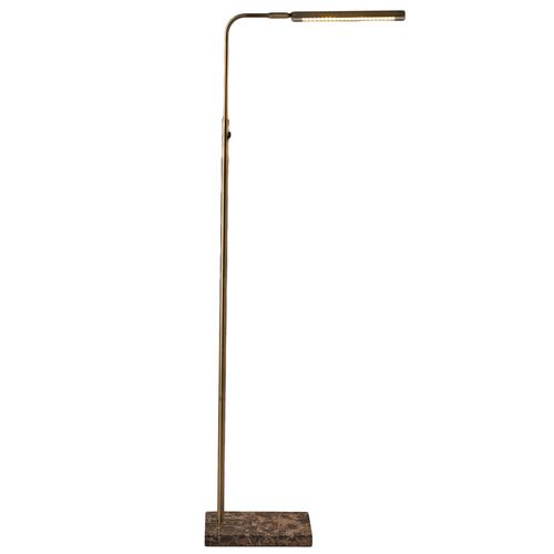 Aiden LED Floor Lamp, Antique Brass/Brown Marble 3 Aiden LED Floor Lamp, Antique Brass/Brown Marble