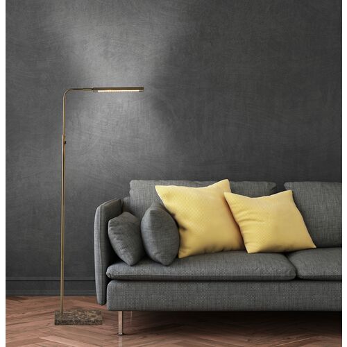 Aiden LED Floor Lamp, Antique Brass/Brown Marble 5 Aiden LED Floor Lamp, Antique Brass/Brown Marble