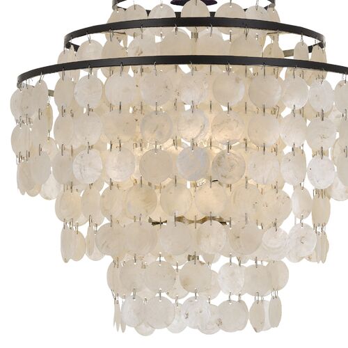 Brielle Capiz Shell 4-Light Chandelier, Dark Bronze 2 Brielle Capiz Shell 4-Light Chandelier, Dark Bronze