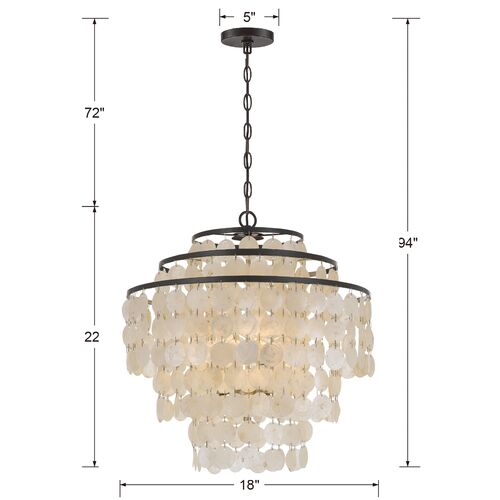 Brielle Capiz Shell 4-Light Chandelier, Dark Bronze 4 Brielle Capiz Shell 4-Light Chandelier, Dark Bronze