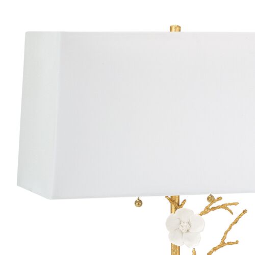 Cherise Floral Table Lamp, White/Gold 3 Cherise Floral Table Lamp, White/Gold