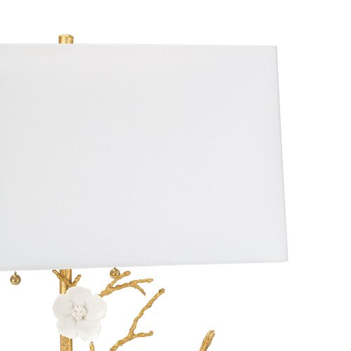 Cherise Floral Table Lamp, White/Gold 4 Cherise Floral Table Lamp, White/Gold