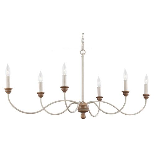 Palmira 6-Light Chandelier, Chalk Washed 1 Palmira 6-Light Chandelier, Chalk Washed
