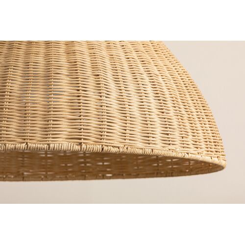 Mayla Wicker Pendant, Natural/Aged Brass 3 Mayla Wicker Pendant, Natural/Aged Brass