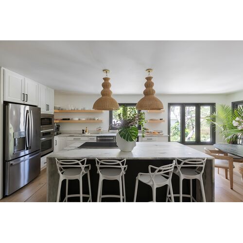 Mayla Wicker Pendant, Natural/Aged Brass 5 Mayla Wicker Pendant, Natural/Aged Brass