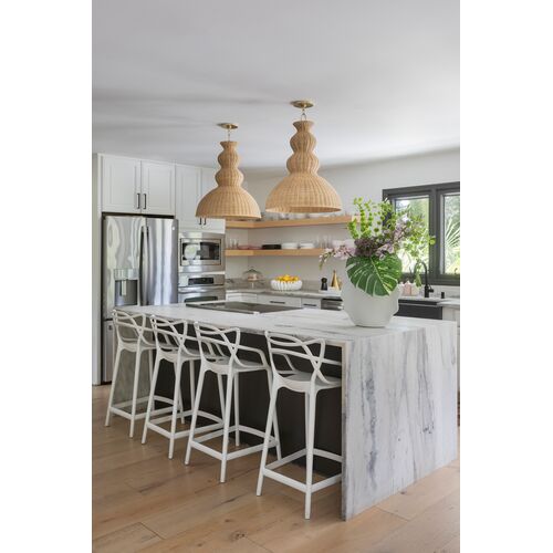 Mayla Wicker Pendant, Natural/Aged Brass 7 Mayla Wicker Pendant, Natural/Aged Brass