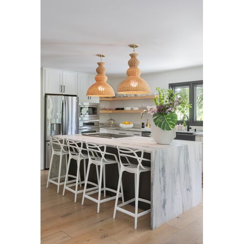 Mayla Wicker Pendant, Natural/Aged Brass 8 Mayla Wicker Pendant, Natural/Aged Brass