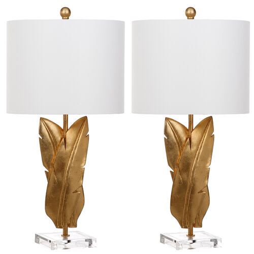 S/2 Decapua Table Lamps, Gold 1 S/2 Decapua Table Lamps, Gold