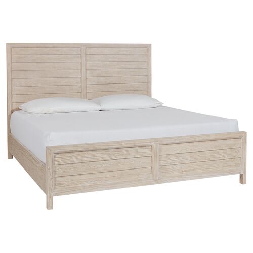 Hailey Panel Bed, Oak Whitewash 1 Hailey Panel Bed, Oak Whitewash