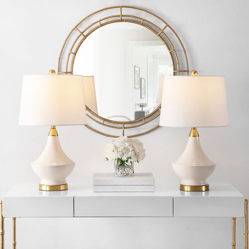 S/2 Marlo Table Lamps, White 2 S/2 Marlo Table Lamps, White
