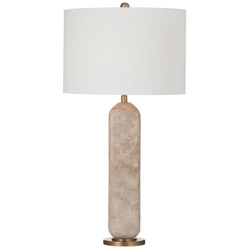 Bexley Travertine Table Lamp, Beige 1 Bexley Travertine Table Lamp, Beige